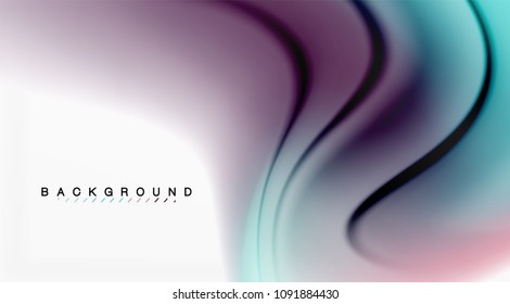 Swirl fluid flowing colors motion effect, holographic abstract background. Vector illustration