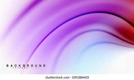 Swirl fluid flowing colors motion effect, holographic abstract background. Vector illustration