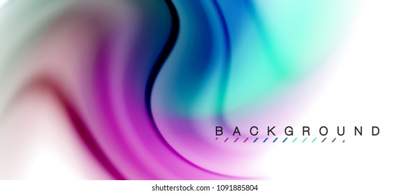 Swirl fluid flowing colors motion effect, holographic abstract background. Vector illustration
