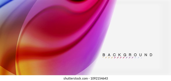 Swirl fluid flowing colors motion effect, holographic abstract background. Vector illustration