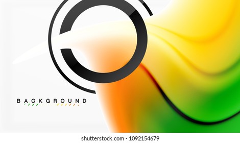 Swirl fluid flowing colors motion effect, holographic abstract background. Vector illustration