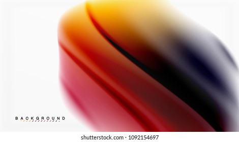 Swirl fluid flowing colors motion effect, holographic abstract background. Vector illustration