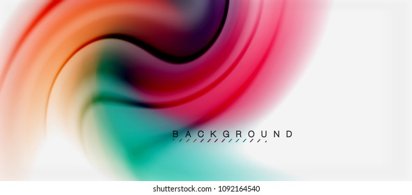Swirl fluid flowing colors motion effect, holographic abstract background. Vector illustration