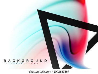 Swirl fluid flowing colors motion effect, holographic abstract background. Vector illustration