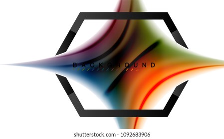 Swirl fluid flowing colors motion effect, holographic abstract background. Vector illustration