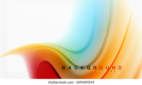 Swirl fluid flowing colors motion effect, holographic abstract background. Vector illustration