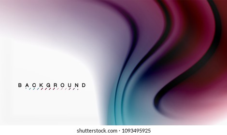 Swirl fluid flowing colors motion effect, holographic abstract background. Vector illustration