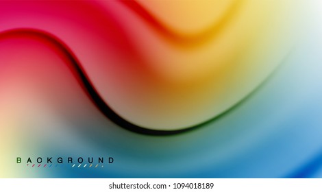 Swirl fluid flowing colors motion effect, holographic abstract background. Vector illustration
