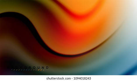 Swirl fluid flowing colors motion effect, holographic abstract background. Vector illustration