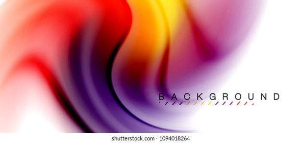 Swirl fluid flowing colors motion effect, holographic abstract background. Vector illustration