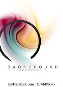Swirl fluid flowing colors motion effect, holographic abstract background. Vector illustration