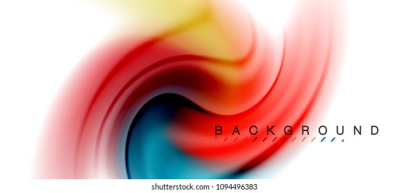 Swirl fluid flowing colors motion effect, holographic abstract background. Vector illustration