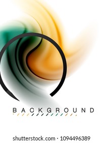 Swirl fluid flowing colors motion effect, holographic abstract background. Vector illustration