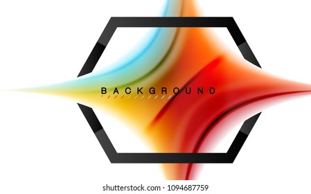 Swirl fluid flowing colors motion effect, holographic abstract background. Vector illustration