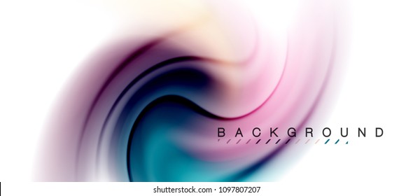 Swirl fluid flowing colors motion effect, holographic abstract background. Vector illustration