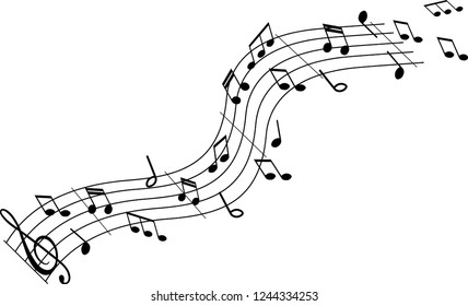 swirl and flurry of musical notes