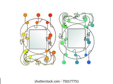 Swirl frame with colors balls ready for plotter cutting