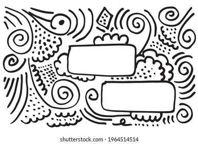 Swirl frame for concept design and photo frame.Doodle Design Elements Hand Drawn Vector Illustration