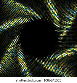 Swirl frame. Halftone background. Abstract vector illustration