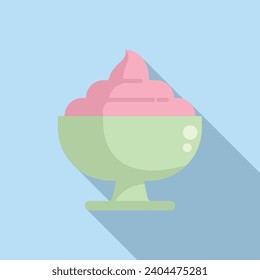 Swirl fruits gelato icon flat vector. Ice cream frozen. Summer food dessert
