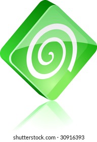 Swirl glass button. Vector illustration.