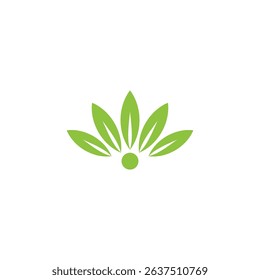 swirl green five leaves simple geometric logo vector 