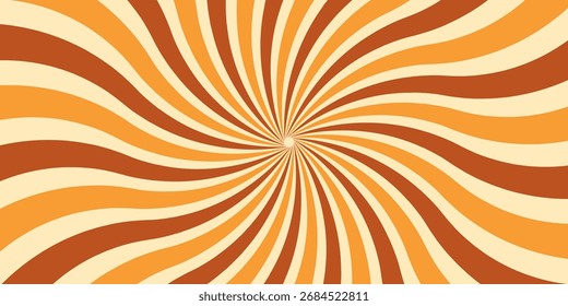 Plano de fundo giratório groovy. Raios solares psicodélicos. Fundo ondulado radial retro groovy.