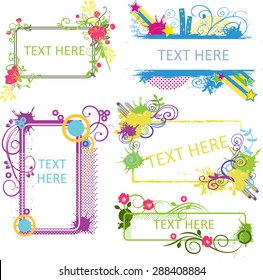 Swirl grunge frames with place for text