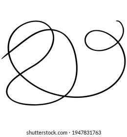 Swirl hand draw ornament stroke.  Black and white clip art isolated on white background. Antique vintage engraving illustration. Ornamental curls, swirl divider and filigree ornaments vector. 