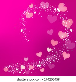 Swirl of heart and sparkles/Valentines day background/Valentine vector design