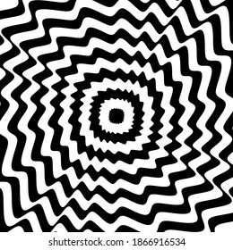 Swirl hypnotic black and white spiral. Monochrome abstract background. Vector flat geometric illustration.Template design for banner, website, template, leaflet, brochure, poster.