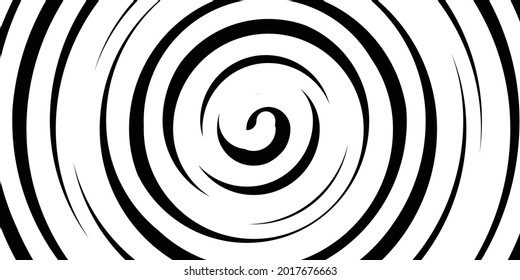 Swirl hypnotic black and white spiral. Monochrome abstract background. Vector flat geometric illustration.Template design for banner, website, template, leaflet, brochure, poster.
