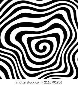 Swirl hypnotic black and white spiral. Monochrome abstract background. Vector flat geometric illustration.Template design for banner, website, template, leaflet, brochure, poster.