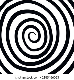 Swirl hypnotic black and white spiral. Monochrome abstract background. Vector flat geometric illustration.Template design for banner, website, template, leaflet, brochure, poster.