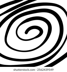 Swirl hypnotic black and white spiral. Monochrome abstract background. Vector flat geometric illustration.Template design for banner, website, template, leaflet, brochure, poster.