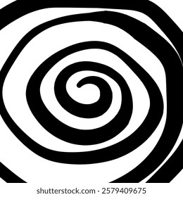 Swirl hypnotic black and white spiral. Monochrome abstract background. Vector flat geometric illustration.Template design for banner, website, template, leaflet, brochure, poster.