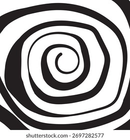 Swirl hypnotic black and white wave pattern. Monochrome abstract background. Vector illustration.Template design for banner, website, brochure, poster.