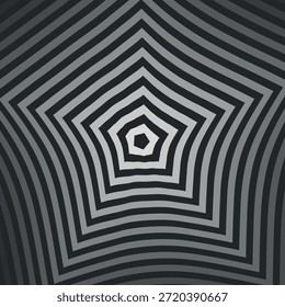 Redemoinho hipnótico padrão de ondas pretas e brancas. Fundo abstrato monocromático. Ilustração geométrica plana do vetor.Design do modelo para o banner, site, modelo, folheto, brochura, cartaz.