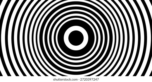 Redemoinho hipnótico padrão de ondas pretas e brancas. Fundo abstrato monocromático. Ilustração geométrica plana do vetor.Design do modelo para o banner, site, modelo, folheto, brochura, cartaz.