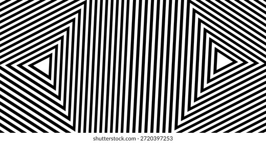 Redemoinho hipnótico padrão de ondas pretas e brancas. Fundo abstrato monocromático. Ilustração geométrica plana do vetor.Design do modelo para o banner, site, modelo, folheto, brochura, cartaz.
