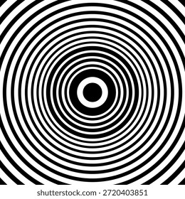 Redemoinho hipnótico padrão de ondas pretas e brancas. Fundo abstrato monocromático. Ilustração geométrica plana do vetor.Design do modelo para o banner, site, modelo, folheto, brochura, cartaz.