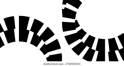 Redemoinho hipnótico padrão de ondas pretas e brancas. Fundo abstrato monocromático. Ilustração geométrica plana do vetor.Design do modelo para o banner, site, modelo, folheto, brochura, cartaz.