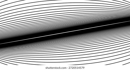 Redemoinho hipnótico padrão de ondas pretas e brancas. Fundo abstrato monocromático. Ilustração geométrica plana do vetor.Design do modelo para o banner, site, modelo, folheto, brochura, cartaz.