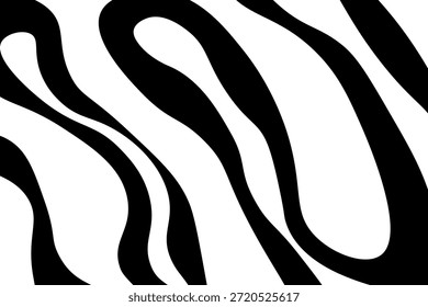 Redemoinho hipnótico padrão de ondas pretas e brancas. Fundo abstrato monocromático. Ilustração geométrica plana do vetor.Design do modelo para o banner, site, modelo, folheto, brochura, cartaz.