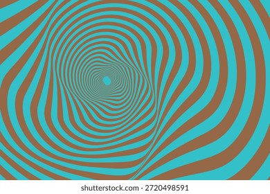Padrão de onda de cor hipnótica em espiral. Fundo abstrato monocromático. Ilustração geométrica plana do vetor.Design do modelo para o banner, site, modelo, folheto, brochura, cartaz.
