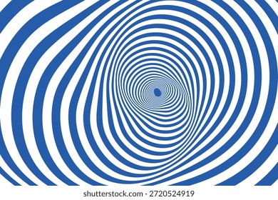 Padrão de onda de cor hipnótica em espiral. Fundo abstrato monocromático. Ilustração geométrica plana do vetor.Design do modelo para o banner, site, modelo, folheto, brochura, cartaz.