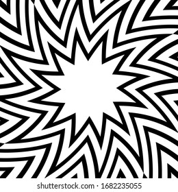 Mueve hipnotizar el fondo blanco y negro. Ilustración geométrica plana vectorial.Diseño de plantilla para banner, sitio web, plantilla, folleto, folleto, cartel.