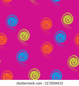 Ilustración del vector de icono de swirl. Patrón sin foco. Diseño colorido dibujado a mano. Concepto de viento de seguridad. Símbolo gráfico aislado. Signo de arte otoñal. Pictograma de pincel. Muchos trazos de curva de doodal