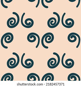 Swirl icon vector illustration. Seamless pattern. Hand drawn colorful design. Safety wind concept. Isolated graphic symbol. Autumn art sign. Brushstroke pictogram. Many doodle curve stroke