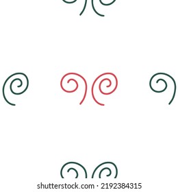 Swirl icon vector illustration. Seamless pattern. Hand drawn colorful design. Safety wind concept. Isolated graphic symbol. Autumn art sign. Brushstroke pictogram. Many doodle curve stroke